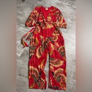 Farm rio jumpsuit romper size medium EUC belted